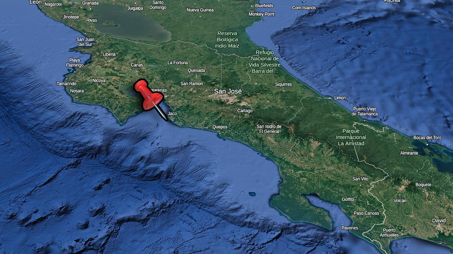 map of costa rica jaco