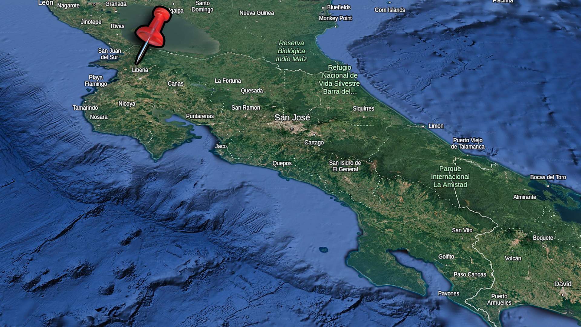 map of costa rica with poza los coyotes