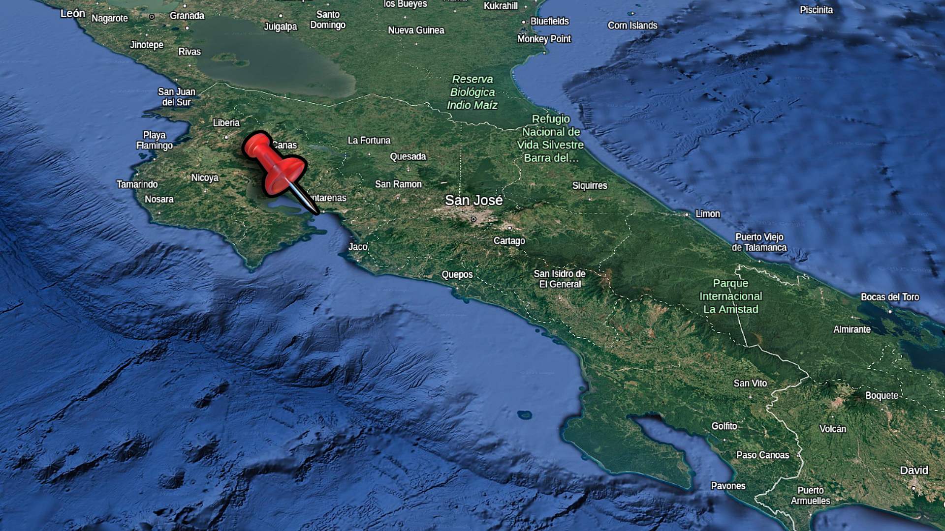 puntarenas costa rica map